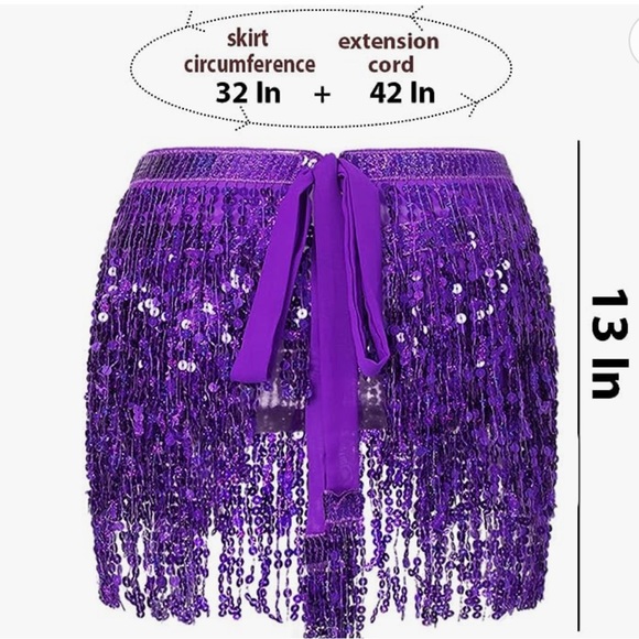 MY ERAS TOUR OUTFIT Self-Tie Fringe Sequin Wraparound Skirt ✨ - Picture 3 of 5